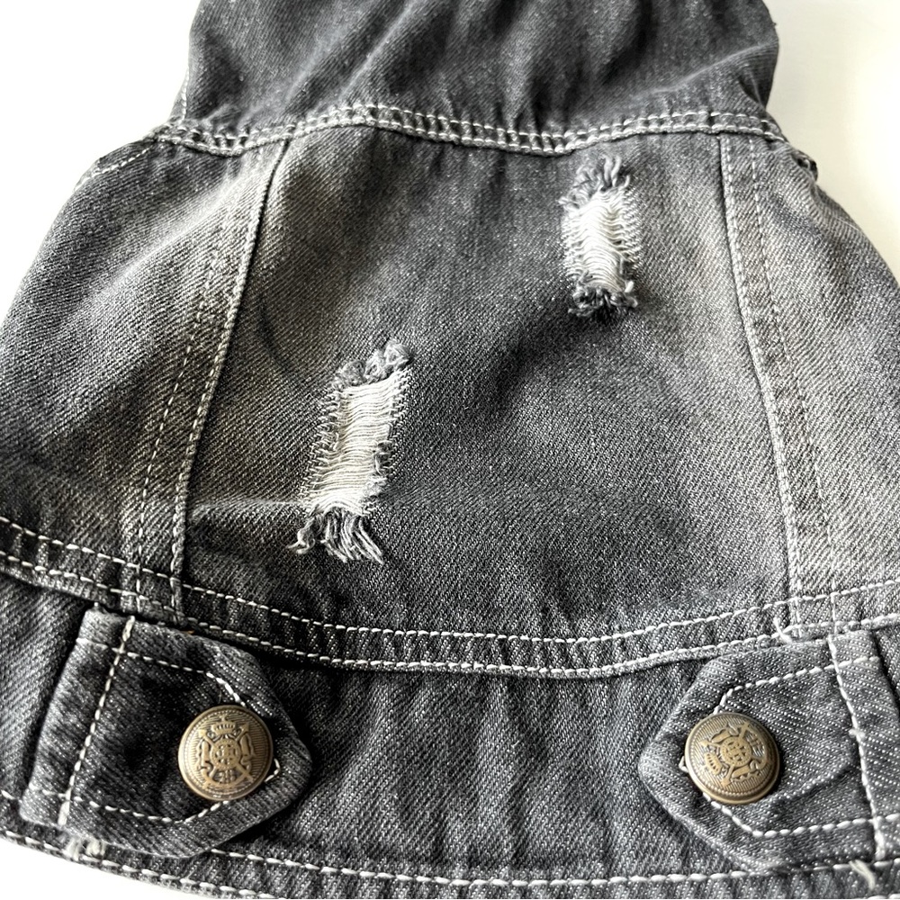 Bei Chong Black Distressed Denim Doggie Jacket Size S - Picture 8 of 8